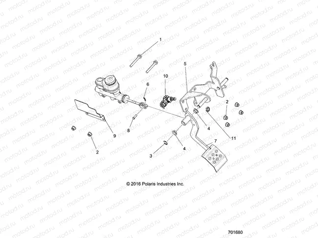 BRAKES | BRAKES, PEDAL and MASTER CYLINDER MOUNTING - R17RTED1F1/SD1C1 (701680)