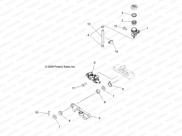 BRAKES | BRAKES, PEDAL and REAR MASTER CYLINDER - A10DH50AX/AZ (49ATVBRAKERR10SP500TRG)