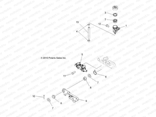 BRAKES | BRAKES, PEDAL and REAR MASTER CYLINDER - A13DH50AX/AZ (49ATVBRAKERR11SP500TRG)