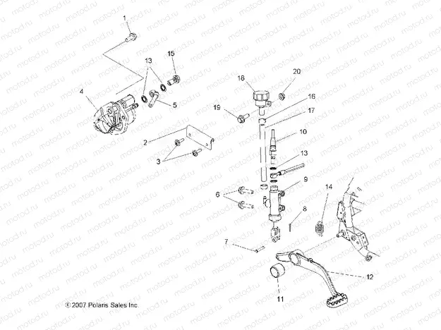 BRAKES | BRAKES, REAR BRAKE - A08GJ45AA (49ATVBRAKERR08OUT525S)