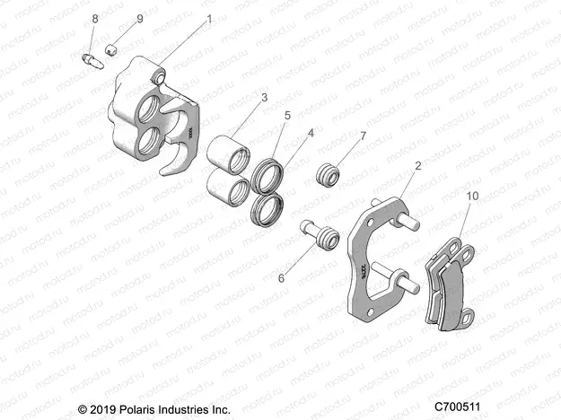 BRAKES | BRAKES, REAR CALIPER - G21G4E99NW (C700511)