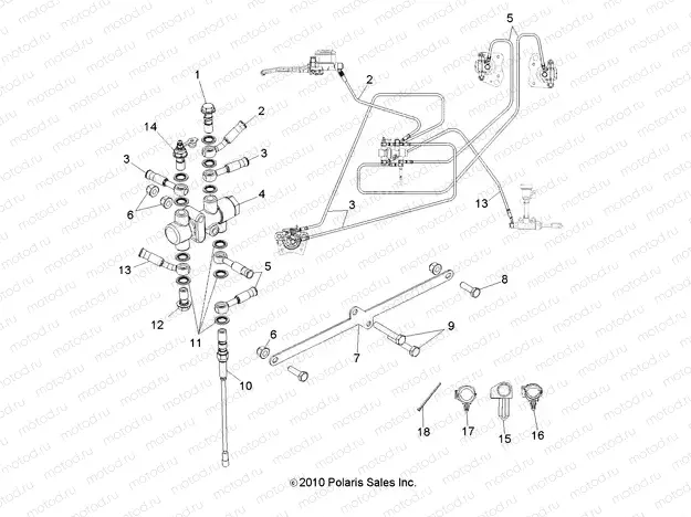 BRAKES | BRAKES, VALVE SYSTEM and LINES - A13EA32FA (49ATVBRAKELINE11BOSSI)