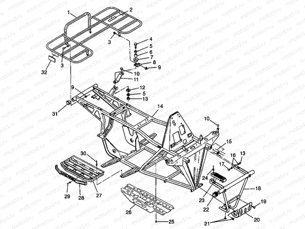 BUMPER and RACK MOUNTING Trail Boss W98AA25C (4945314531A007) | BUMPER and RACK MOUNTING Trail Boss W98AA25C (4945314531A007)