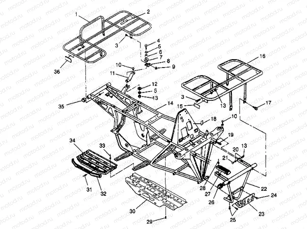 BUMPER/RACK MOUNTING  2X4 300 W957530 (4930053005A007) | BUMPER/RACK MOUNTING  2X4 300 W957530 (4930053005A007)