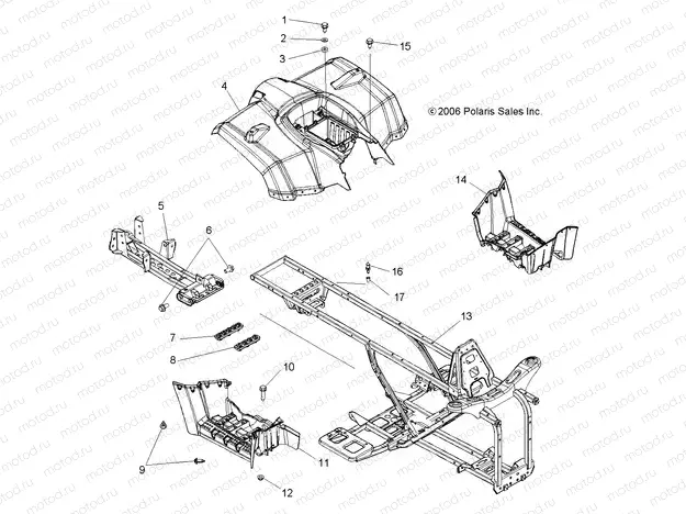 CAB | CAB, REAR, FRAME, and FOOTWELLS - A07LB27FA/LH27FB (49ATVCABRR07HAWKI)