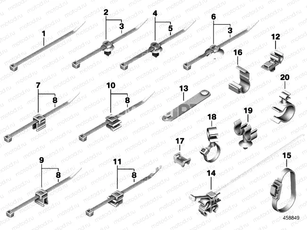 Cable strap, hose/cable clip