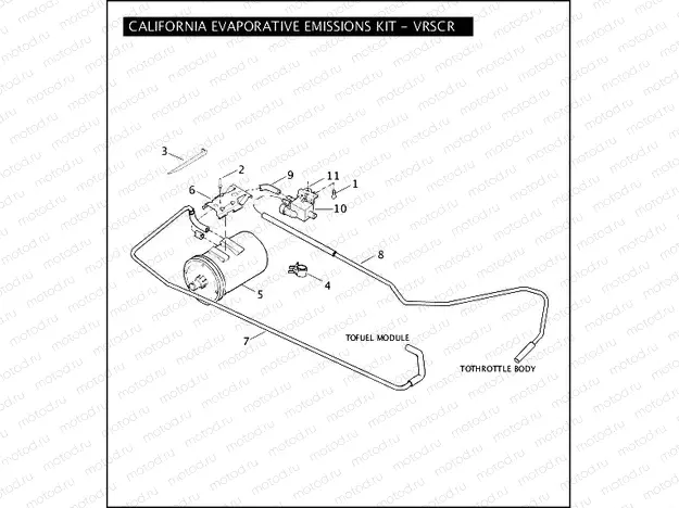 CALIFORNIA EVAPORATIVE EMISSIONS KIT - VRSCR
