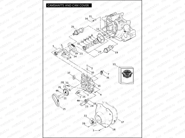 CAMSHAFTS AND CAM COVER - TWIN CAM 88Bâ¢ (1 OF 2)