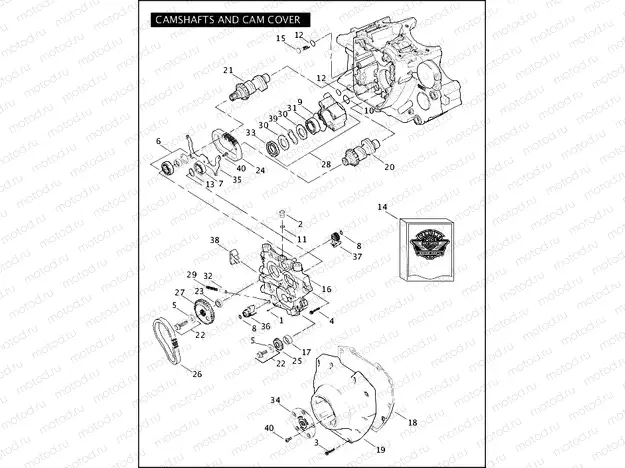 CAMSHAFTS AND CAM COVER - Twin Cam 88Bâ¢ (1 OF 2)