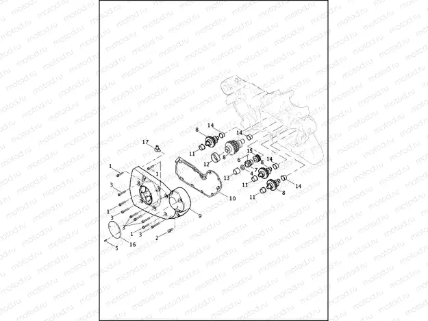 CAMSHAFTS AND GEARCASE COVER