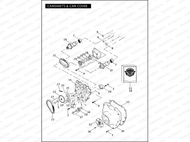 CAMSHAFTS & CAM COVER - TWIN CAM 103â¢