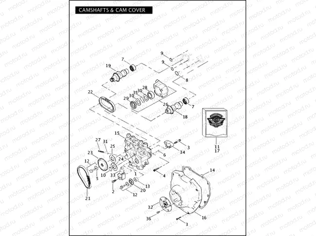 CAMSHAFTS & CAM COVER - TWIN CAM 96â¢