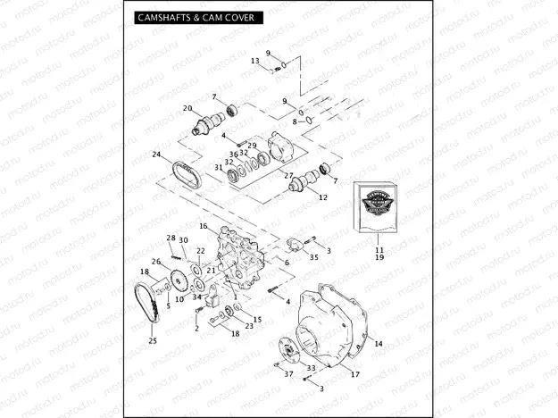 CAMSHAFTS & CAM COVER - TWIN CAM 96â¢