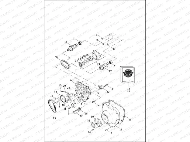 CAMSHAFTS & CAMSHAFT COVER - TWIN CAM 110â¢