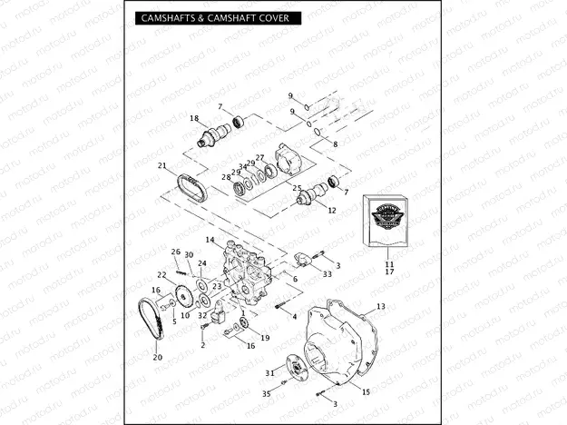 CAMSHAFTS & CAMSHAFT COVER - TWIN CAM 96â¢