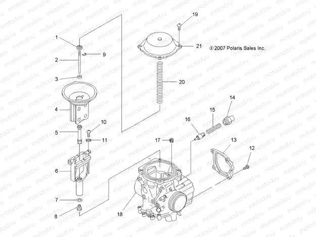 CARBURETOR | CARBURETOR, UPPER - A06LB27AA/LD27AA/AB/AC/AD (49ATVCARB07HAWK)
