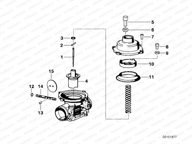 Carburetor-piston/nozzle needle