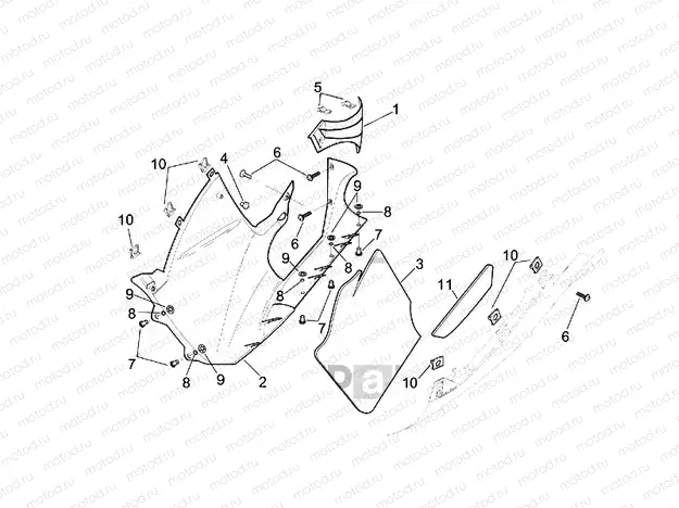 Central body - RH fairings