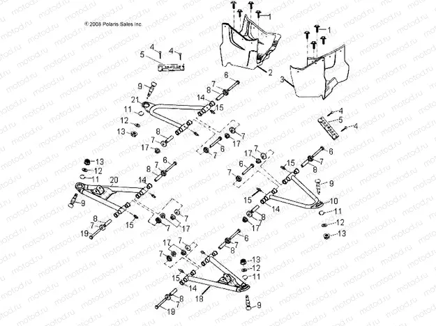 CHASSIS | CHASSIS, A-ARM and FOOTWELL - A18YAP20A8/N8 (49ATVSWINGARM08PHX)
