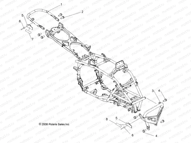 CHASSIS | CHASSIS, BUMPER and GRAB BAR - A10GJ45AA (49ATVBUMPER09OUT450)