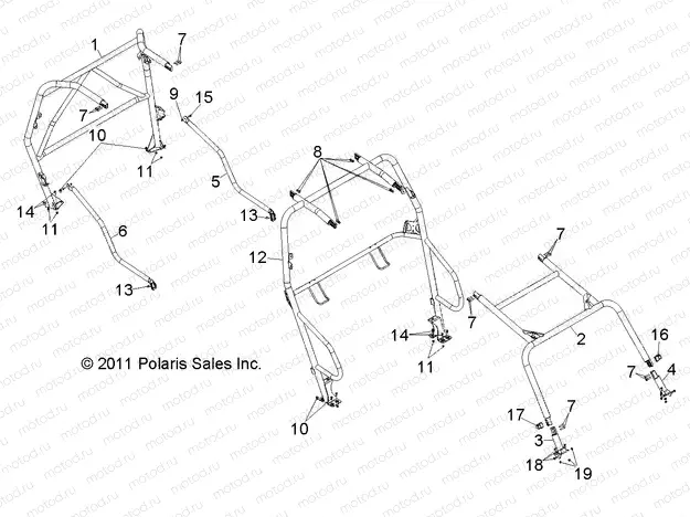 CHASSIS | CHASSIS, CAB FRAME and SIDE BARS - R12XE7EFX (49RGRCAB12RZR4I)