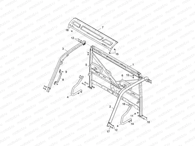 CHASSIS | CHASSIS, CAB FRAME - D16B3PD1AJ/B4 (49BOBCATCAB15DH)