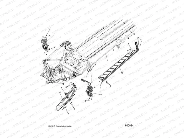 CHASSIS | CHASSIS, CLUTCH GUARD and FOOTRESTS - S20EFT8PS/EFN8PS ALL OPTIONS (600034)