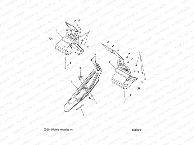 CHASSIS | CHASSIS, CLUTCH GUARD and FOOTRESTS - S21DDL6PS ALL OPTIONS (600229)