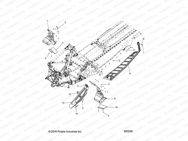 CHASSIS | CHASSIS, CLUTCH GUARD and FOOTRESTS - S21EEG6PSL (600258)