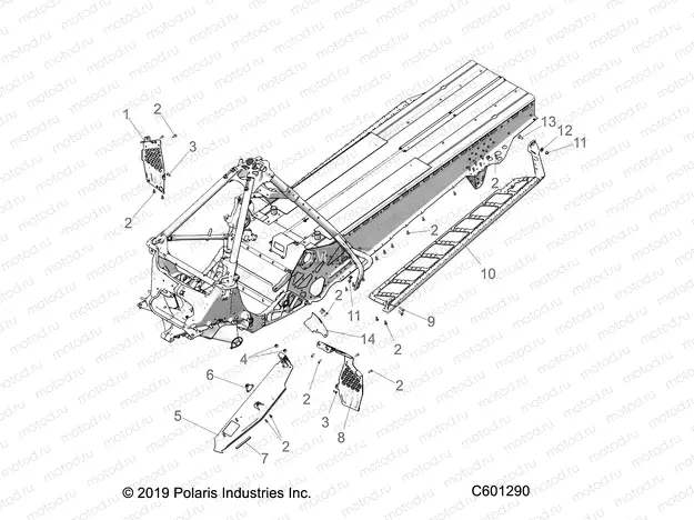CHASSIS | CHASSIS, CLUTCH GUARD, FOOTRESTS, AND RUNNING BOARDS - S20EFS8PS ALL OPTIONS (C601290)