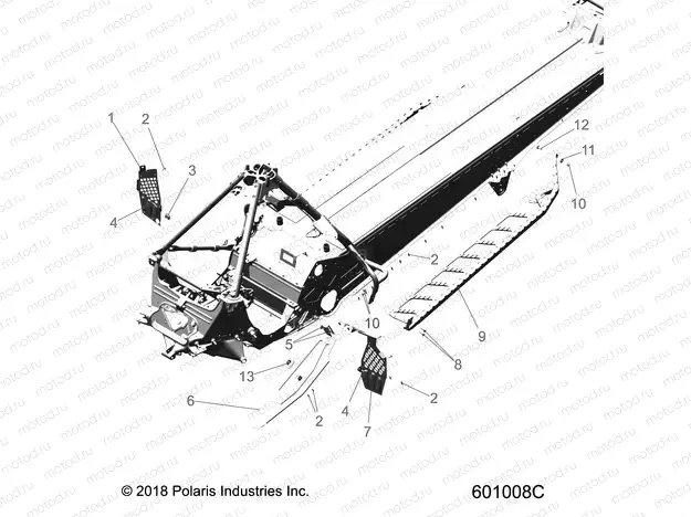 CHASSIS | CHASSIS, CLUTCH GUARD, FOOTRESTS, AND RUNNING BOARDS - S20EFT8R/EFN8R ALL OPTIONS (601008C)