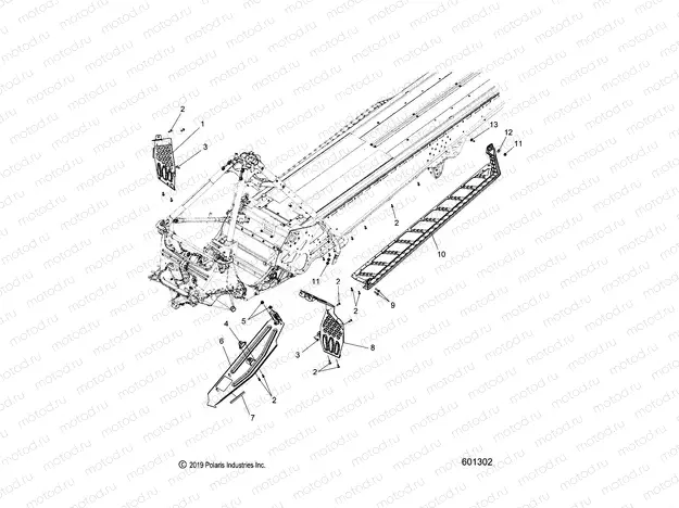 CHASSIS | CHASSIS, CLUTCH GUARD, FOOTRESTS, AND RUNNING BOARDS - S20EHM8PS ALL OPTIONS (601301)
