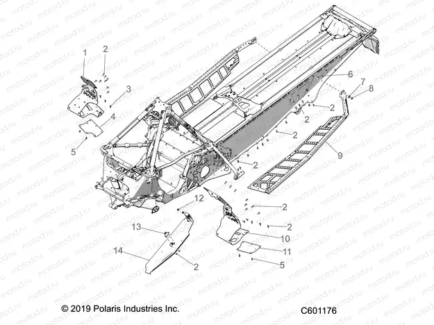 CHASSIS | CHASSIS, CLUTCH GUARD, FOOTRESTS, and RUNNINGBOARDS - S20EEC8RS/8RE ALL OPTIONS (C601176)
