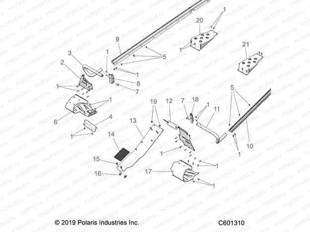 CHASSIS | CHASSIS, CLUTCH GUARD, FOOTRESTS, TUNNEL GRIPS - S20CED5BSL/BSU (C601310)