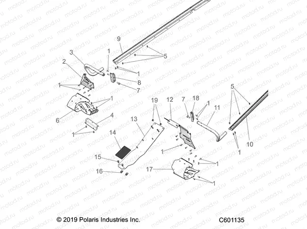 CHASSIS | CHASSIS, CLUTCH GUARD, FOOTRESTS, TUNNEL GRIPS - S23CBU5TSL (C601135)