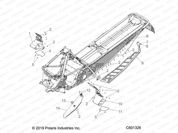 CHASSIS | CHASSIS, CLUTCH GUARD/FOOTRESTS/RUNNING BOARDS - S20EDP8RS/8REM (C601326)