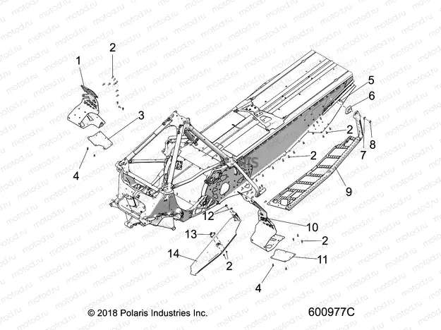 CHASSIS | CHASSIS, CLUTCH GUARD/FOOTRESTS/RUNNING BOARDS - S20EKP8RS/8RE (600977C)