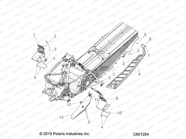 CHASSIS | CHASSIS, CLUTCH GUARD/FOOTRESTS/RUNNING BOARDS - S20ELS8RS/8RE (C601284)