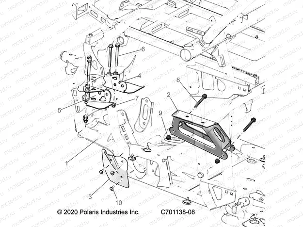 CHASSIS | CHASSIS, ENGINE AND REAR DRIVELINE MOUNTING - Z22RME2KAG/BG/K2KAN/BN (C701138-08)