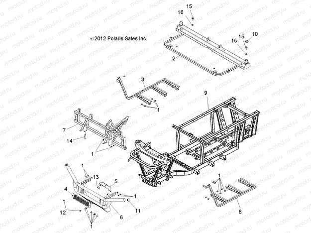 CHASSIS | CHASSIS, FRAME and FRONT BUMPER - R13RC08GA/GH/FA/FH (49RGRFRAME13EV)