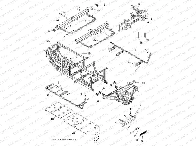 CHASSIS | CHASSIS, FRAME and FRONT BUMPER - R14WH57AA/AC/AR/6EAT (49RGRFRAME14570CREW)