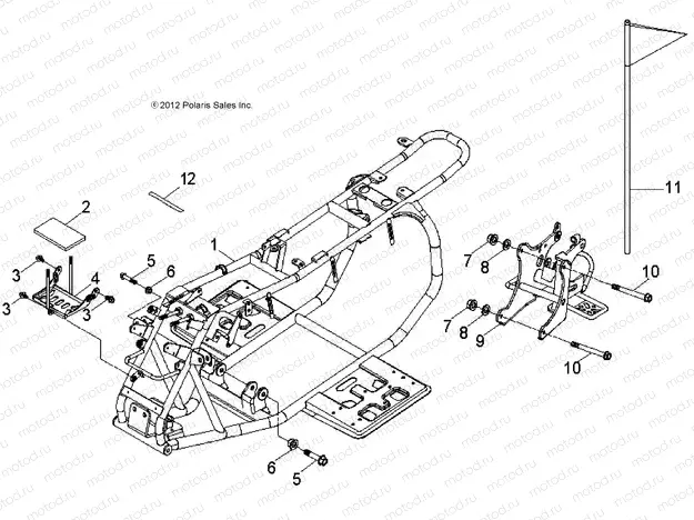 CHASSIS | CHASSIS, FRAME and SWING ARM - A15YAK05AD/AF (49ATVFRAME13OUT50)