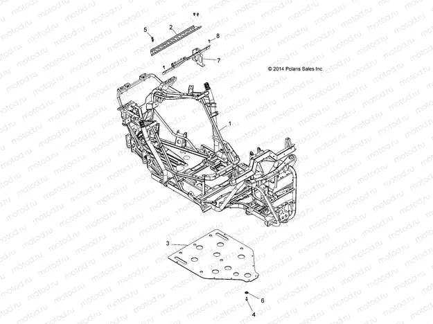 CHASSIS | CHASSIS, MAIN FRAME AND SKID PLATE - A15DAH57EJ (49ATVSKIDPLATE15325)