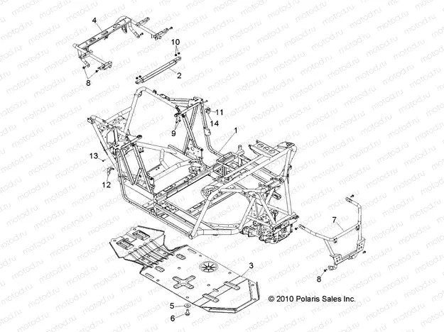 CHASSIS | CHASSIS, MAIN FRAME and SKID PLATE - R12JT87AB/AD/AS/AW/9EAW (49RGRFRAME11RZR875)