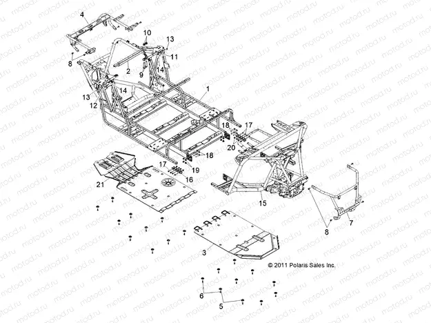 CHASSIS | CHASSIS, MAIN FRAME and SKID PLATE - R13XT87AA/9EAK (49RGRFRAME12RZRXP4)