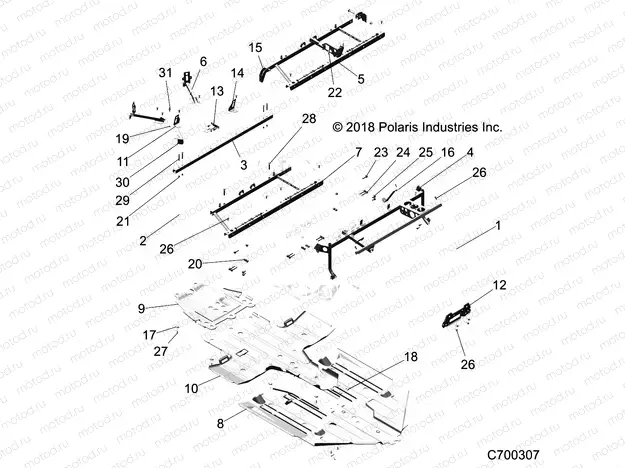 CHASSIS | CHASSIS, MAIN FRAME AND SKID PLATE - Z20A4E99AH/BH/LH (C700307)