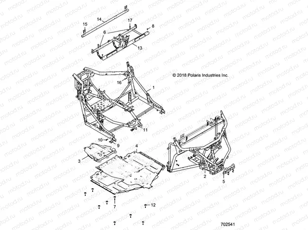 CHASSIS | CHASSIS, MAIN FRAME AND SKID PLATES - G20GAE99A2/D99AK/AS/BK/BS (702541)