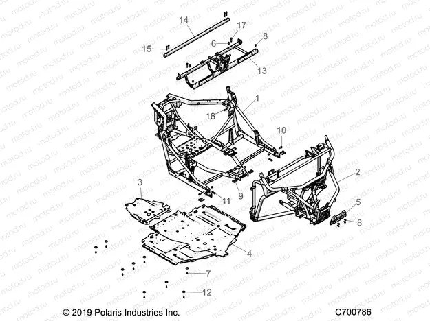 CHASSIS | CHASSIS, MAIN FRAME AND SKID PLATES - G21GAE99A4 (C700786)