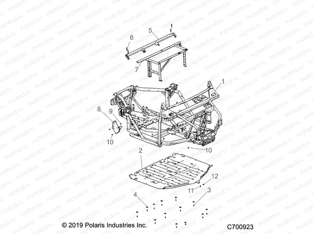 CHASSIS | CHASSIS, MAIN FRAME AND SKID PLATES - R20RRED4J1 (C700923)