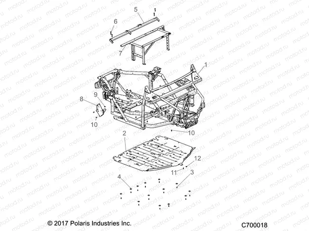 CHASSIS | CHASSIS, MAIN FRAME AND SKID PLATES - R22RRE99DP (C700018)